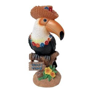 Parrot Island Time Statue 8”